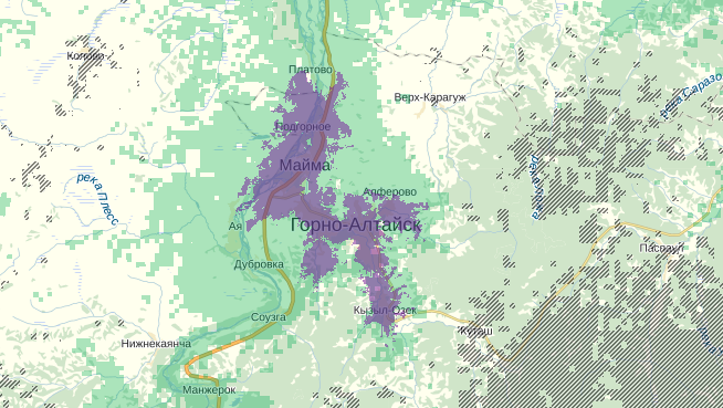 Карта покрытия lte мегафон