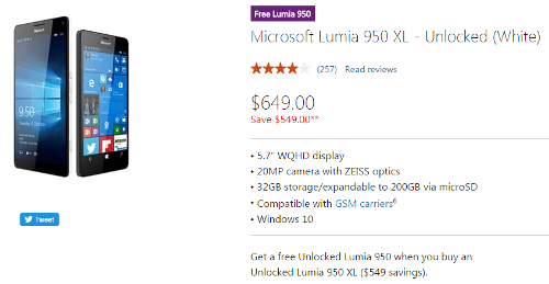  :  Microsoft Lumia 950XL   Lumia 950  