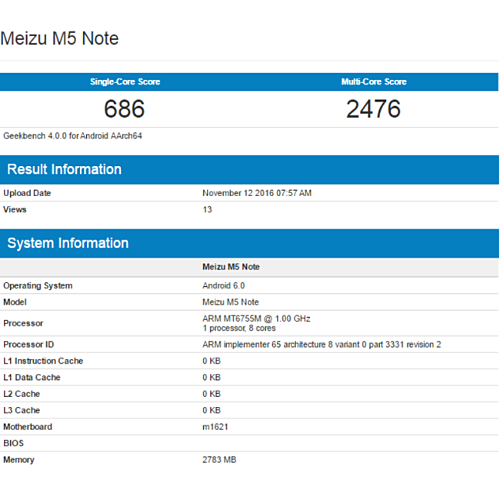 :    Meizu M5 Note