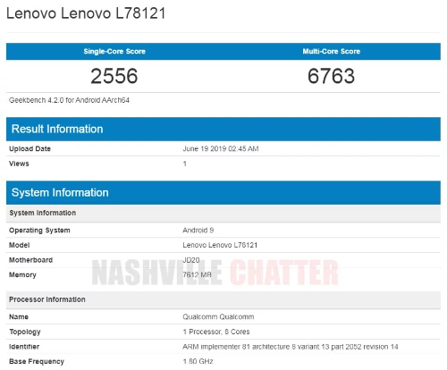 : Lenovo Z6 (L78121)  Snapdragon 730   Geekbench