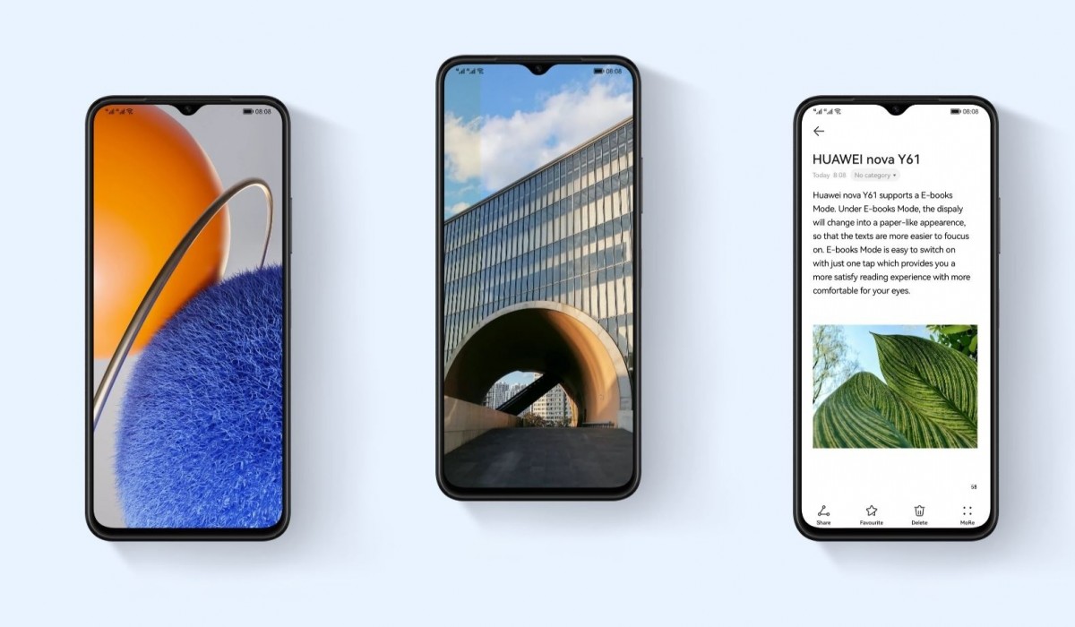 Анонсы: Huawei Nova Y61 – бюджетное пополнение семейства Nova