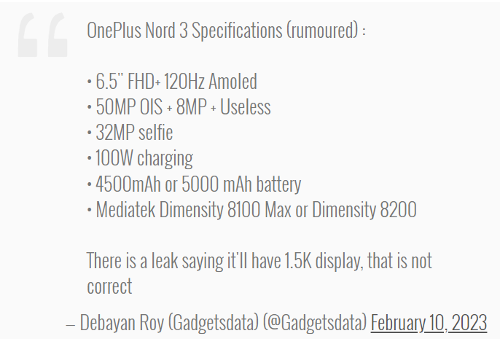 :     OnePlus Nord 3