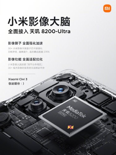: Xiaomi Civi 3    Dimensity 8200 Ultra