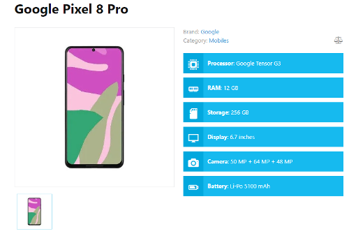 : Google Pixel 8 Pro   Geekbench