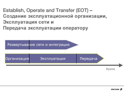 EOT - Establish, Operate an Transfer